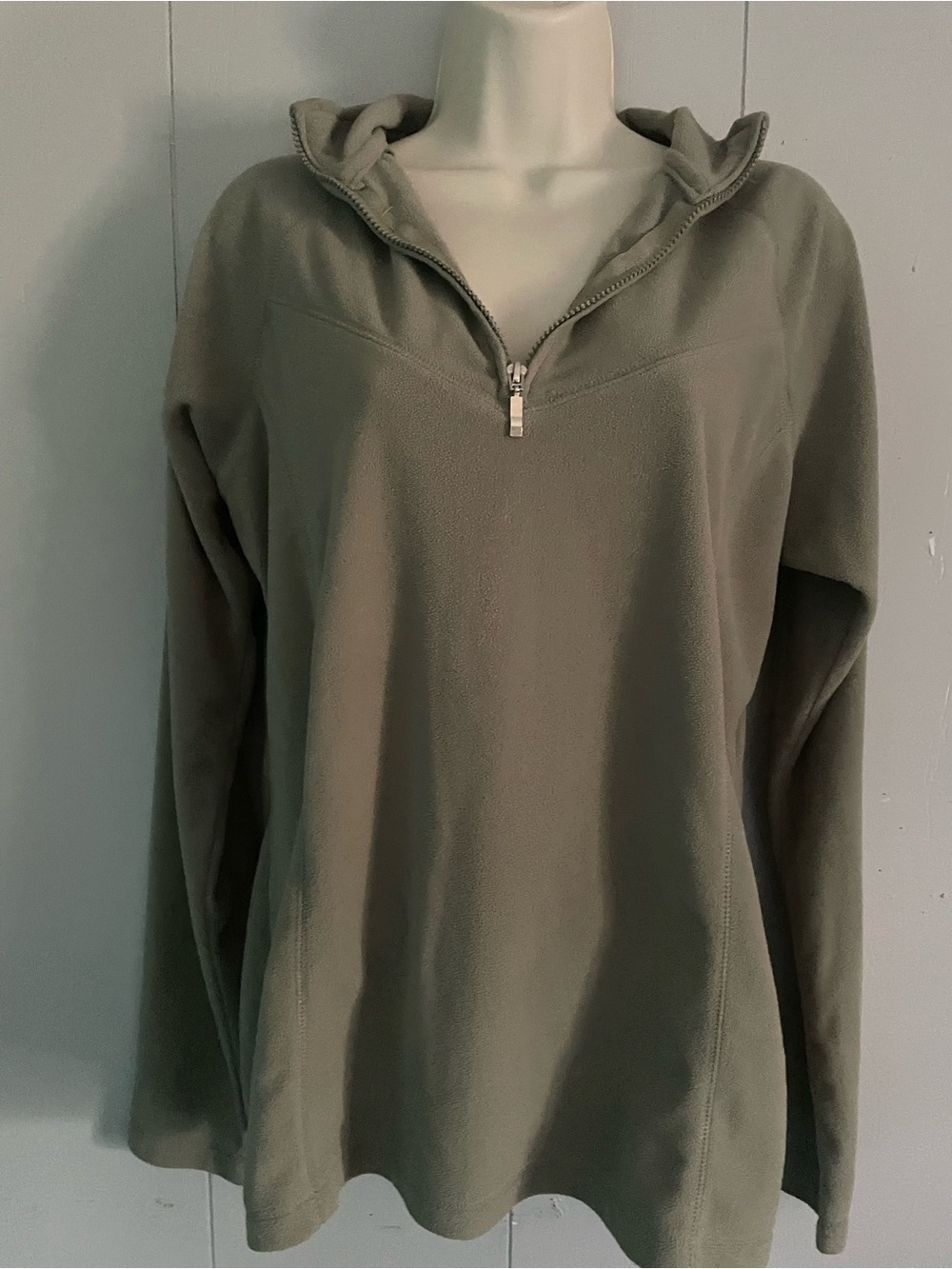Maurices Olive Green Quarter-Zip Fleece Hoodie